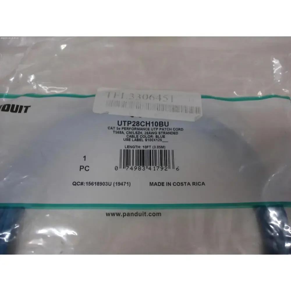 Cat 5e 28 AWG UTP Copper Patch Cord, 10 ft, Blue Lot 24 Pcs